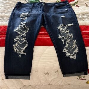 American Eagle Outfitters Ripped Dark Blue capri Jeans